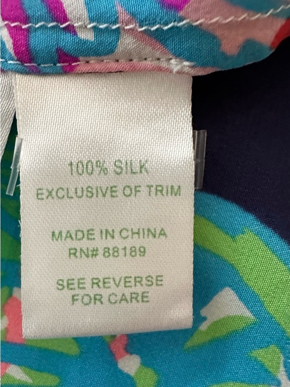 Lilly Pulitzer 100% Silk Floral-Print Sleeveless Tank with Pink, Green & Blue - Picture 7 of 7